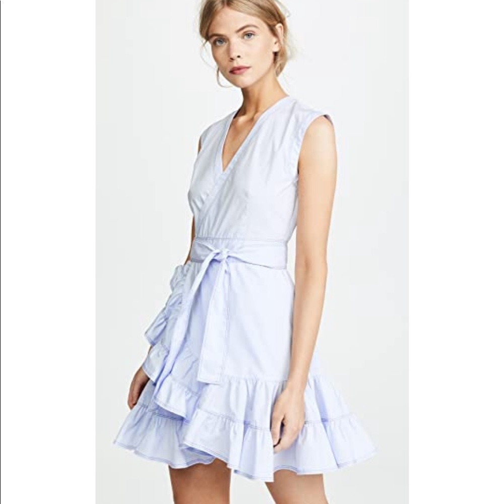 New Rebecca Taylor Sleeveless Poplin Wrap Dress  2